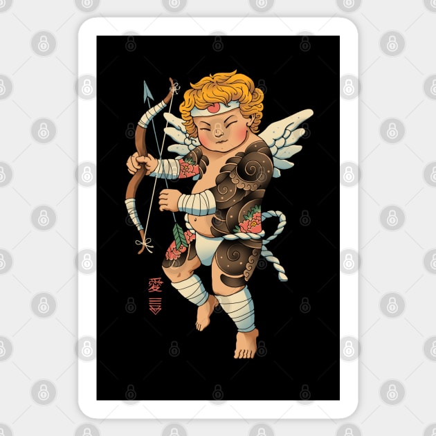 Samurai Cupid Sticker by Vincent Trinidad Art